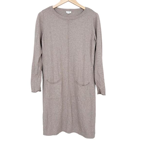 J. Jill Pure Jill Tan Cotton Cashmere Blend Sweater Dress Sz M - Picture 5 of 5